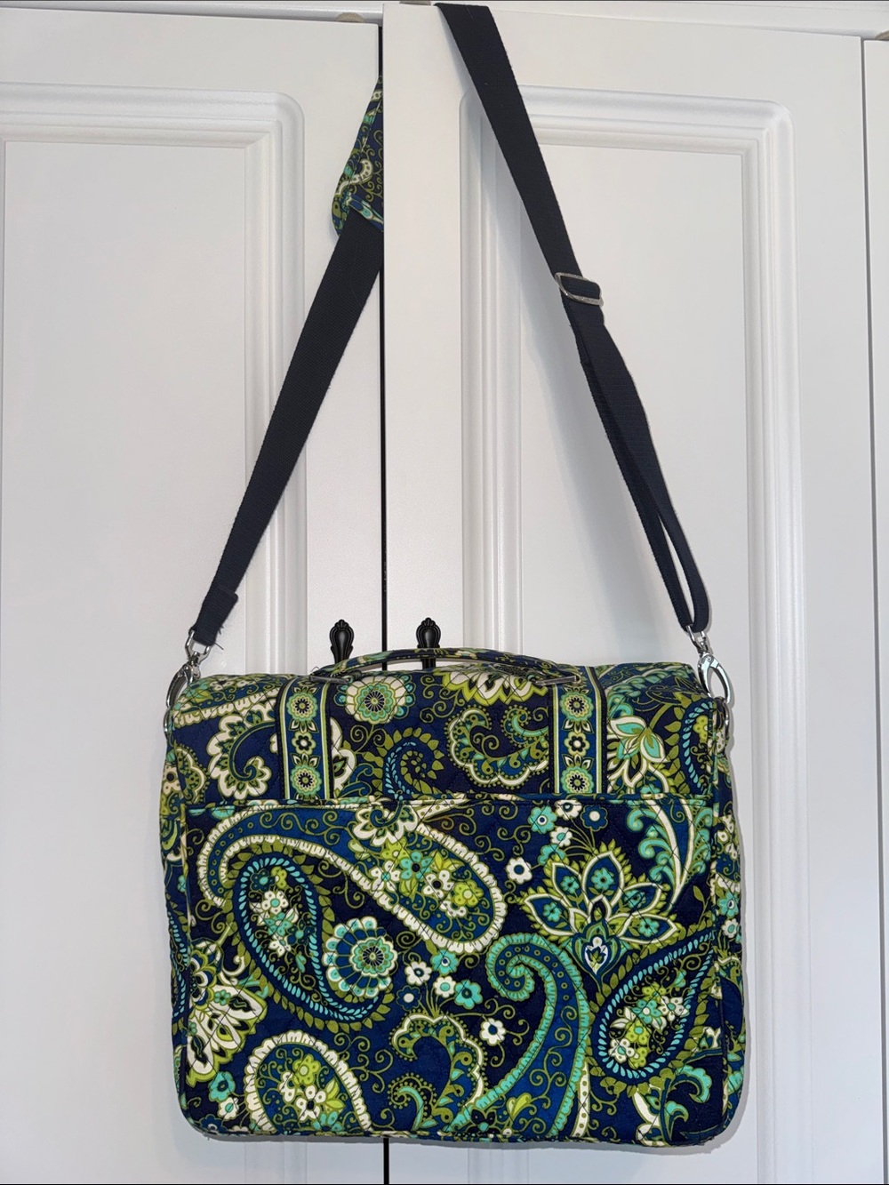 Vera Bradley Laptop Messenger Bag Crossbody Rhythm & Blues Vintage - Picture 12 of 12